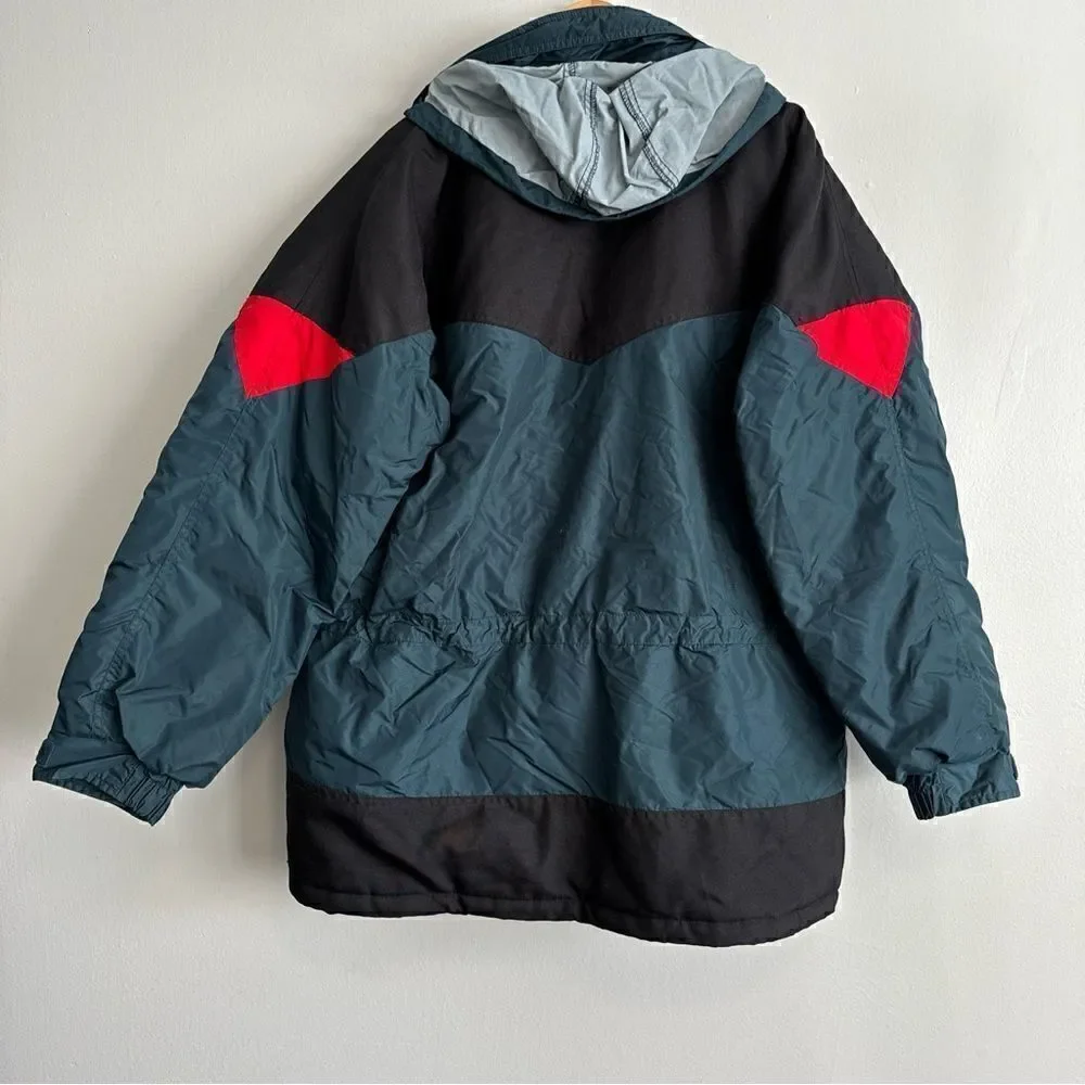 Vintage 70s Columbia Mens Large Puffer Jacket Hiking Coat Green USA Oregon XL